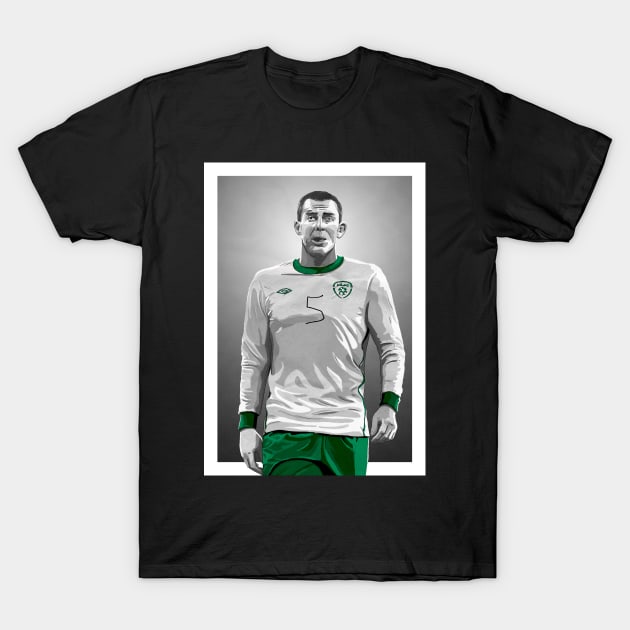 Richard Dunne - Ireland #5 Artwork T-Shirt by barrymasterson